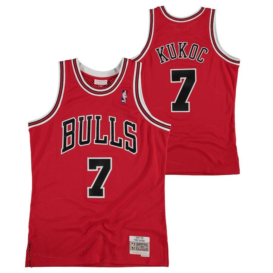 Chicago Bulls Toni Kukoc Hardwood Classics 1997-98 Road Swingman Jersey by Mitchell & Ness - Mens