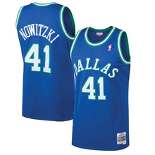 Load image into Gallery viewer, Dallas Mavericks Dirk Nowitzki Hardwood Classics Road Swingman Jersey By Mitchell and Nes - Mens