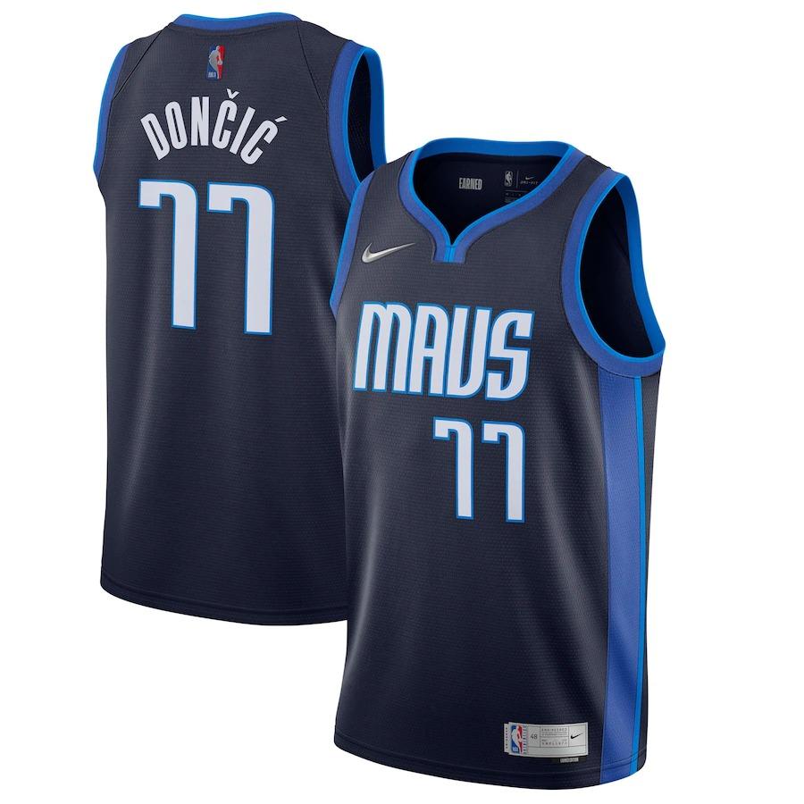 Dallas Mavericks Nike Earned Edition Swingman Jersey - Luka Doncic - Mens