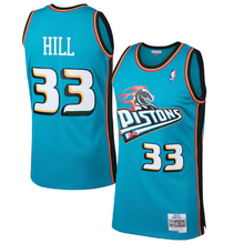 Load image into Gallery viewer, Detroit Pistons Grant Hill Hardwood Classics Road Swingman Jersey by Mitchell &amp; Ness - Mens