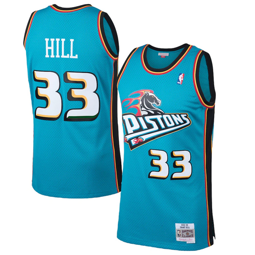Detroit Pistons Grant Hill Hardwood Classics Road Swingman Jersey by Mitchell & Ness - Mens