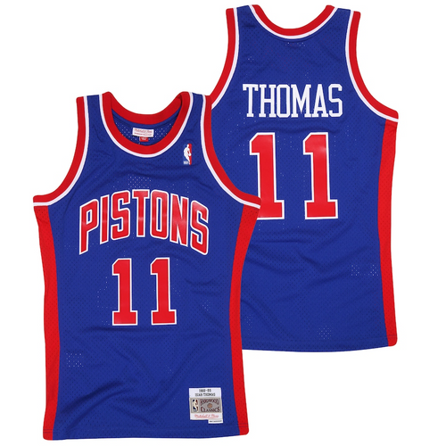Detroit Pistons Isiah Thomas Hardwood Classics Road Swingman Jersey by Mitchell & Ness - Mens
