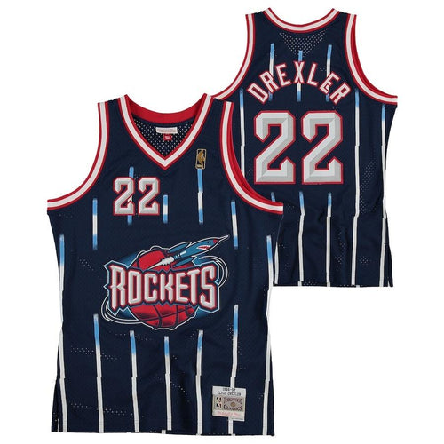 Houston Rockets Clyde Drexler Hardwood Classics Road Swingman Jersey by Mitchell & Ness - Mens