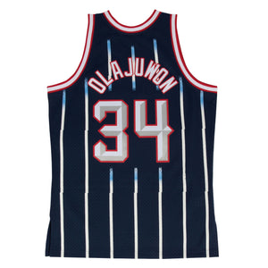 Houston Rockets Hakeem Olajuwon Hardwood Classics Road Swingman Jersey By Mitchell and Ness - Mens