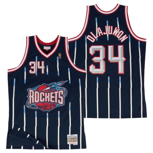 Houston Rockets Hakeem Olajuwon Hardwood Classics Road Swingman Jersey By Mitchell and Ness - Mens