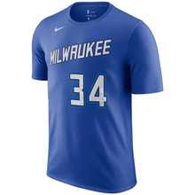 Load image into Gallery viewer, Milwaukee Bucks Nike City Edition Name &amp; Number T-Shirt - Giannis Antetokounpo - Mens