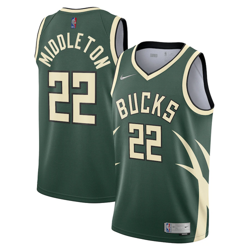 Milwaukee Bucks Nike Earned Edition Swingman Jersey - Khris Middleton - Mens
