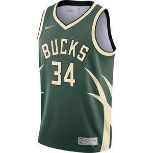 Milwaukee Bucks Nike Earned Edition Swingman Jersey - Giannis Antetokounmpo - Mens