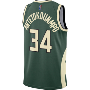 Milwaukee Bucks Nike Earned Edition Swingman Jersey - Giannis Antetokounmpo - Mens