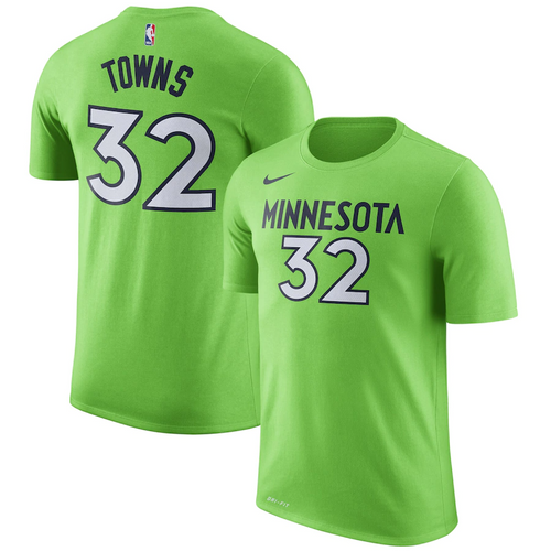 Minnesota Timberwolves Nike Karl Anthony-Towns Name & Number T-Shirt - Action Green - Mens