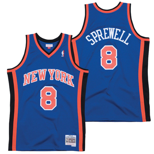 New York Knicks Latrell Sprewell Hardwood Classics Road Swingman Jersey by Mitchell & Ness - Mens