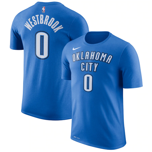 Oklahoma City Thunder Nike Russell Westbrook Name & Number T-Shirt - Signal Blue - Mens