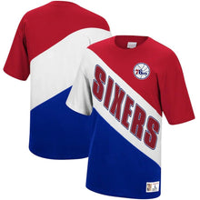 Load image into Gallery viewer, Philadelphia 76ers Mitchell &amp; Ness Play by Play T-Shirt - Mens