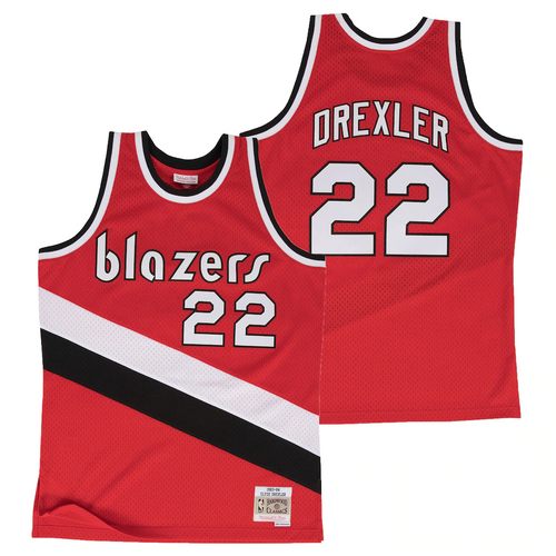 Portland Trail Blazers Clyde Drexler Hardwood Classics Road Swingman Jersey by Mitchell & Ness - Mens