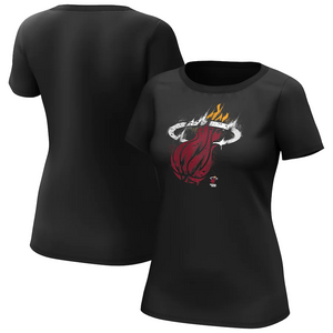 Miami Heat Iconic Splatter Graphic T-Shirt - Black - Womens