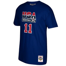 Load image into Gallery viewer, Men&#39;s Mitchell &amp; Ness Karl Malone Navy USA Basketball 1992 Dream Team Name &amp; Number T-Shirt