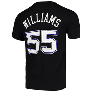 Men's Mitchell & Ness Jason Williams Black Sacramento Kings Hardwood Classics Team Name & Number T-Shirt