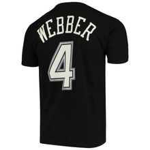 Load image into Gallery viewer, Men&#39;s Mitchell &amp; Ness Chris Webber Black Sacramento Kings Hardwood Classics Name &amp; Number Team T-Shirt