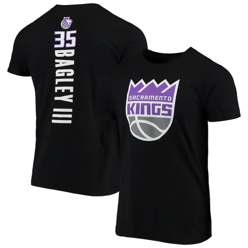 Men's Fanatics Branded Marvin Bagley III Black Sacramento Kings Team Playmaker Name & Number T-Shirt