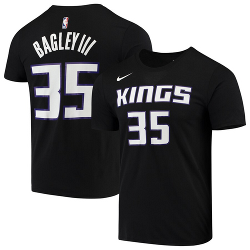 Men's Nike Marvin Bagley III Black Sacramento Kings Name & Number Performance T-Shirt