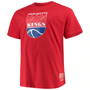 Men's Mitchell & Ness Red Sacramento Kings Big & Tall Hardwood Classics Throwback Logo T-Shirt