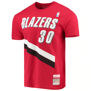 Men's Mitchell & Ness Rasheed Wallace Red Portland Trail Blazers Hardwood Classics Player Name & Number T-Shirt