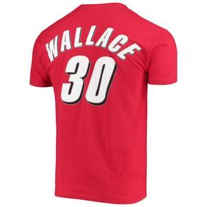 Men's Mitchell & Ness Rasheed Wallace Red Portland Trail Blazers Hardwood Classics Player Name & Number T-Shirt