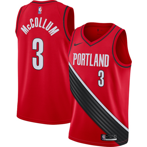 Men's Nike C.J. McCollum Red Portland Trail Blazers Finished Swingman Jersey - Statement Edition