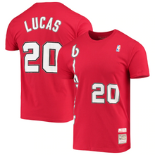 Load image into Gallery viewer, Men&#39;s Mitchell &amp; Ness Maurice Lucas Red Portland Trail Blazers Hardwood Classics Player Name &amp; Number T-Shirt