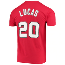 Load image into Gallery viewer, Men&#39;s Mitchell &amp; Ness Maurice Lucas Red Portland Trail Blazers Hardwood Classics Player Name &amp; Number T-Shirt
