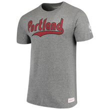 Load image into Gallery viewer, Men&#39;s Mitchell &amp; Ness Heathered Gray Portland Trail Blazers Hardwood Classics Throwback Logo Tri-Blend T-Shirt