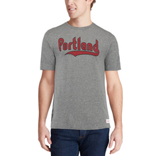 Load image into Gallery viewer, Men&#39;s Mitchell &amp; Ness Heathered Gray Portland Trail Blazers Hardwood Classics Throwback Logo Tri-Blend T-Shirt