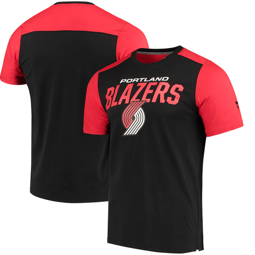 Men's Fanatics Branded Black/Red Portland Trail Blazers Iconic T-Shirt