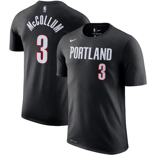 Men's Nike C.J. McCollum Black Portland Trail Blazers Player Name & Number Performance T-Shirt