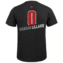 Load image into Gallery viewer, Men&#39;s Majestic Threads Damian Lillard Black Portland Trail Blazers Name &amp; Number Tri-Blend T-Shirt