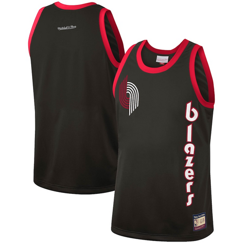 Men's Mitchell & Ness Black Portland Trail Blazers Hardwood Classics Team Heritage Fashion Jersey