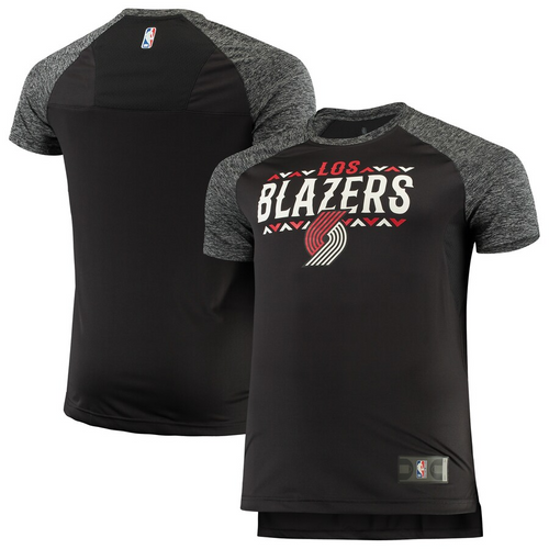 Men's Fanatics Branded Gray Portland Trail Blazers Big & Tall Noches Shooting Raglan T-Shirt