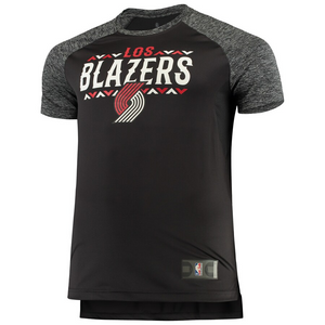 Men's Fanatics Branded Gray Portland Trail Blazers Big & Tall Noches Shooting Raglan T-Shirt