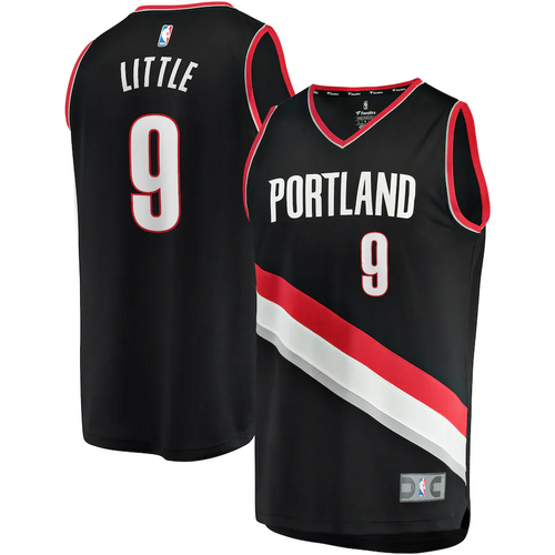 Men's Fanatics Branded Nassir Little Black Portland Trail Blazers 2019 NBA Draft First Round Pick Fast Break Replica Jersey - Icon Edition
