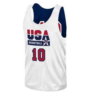 Men's Mitchell & Ness Clyde Drexler Navy USA Basketball Training 1992 Dream Team Authentic Reversible Practice Jersey