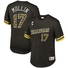 Load image into Gallery viewer, Men&#39;s Mitchell &amp; Ness Chris Mullin Black Golden State Warriors Player Name &amp; Number T-Shirt