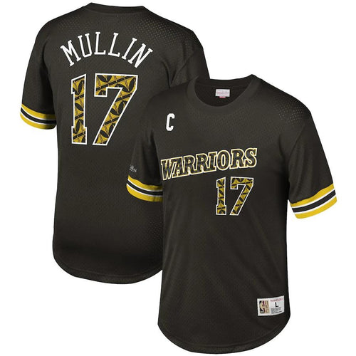 Men's Mitchell & Ness Chris Mullin Black Golden State Warriors Player Name & Number T-Shirt