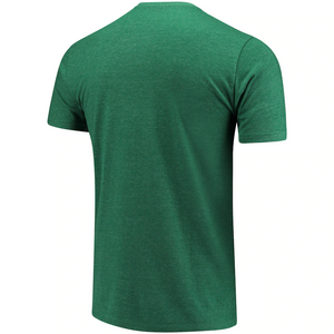 Men's Mitchell & Ness Heathered Kelly Green Boston Celtics Hardwood Classics Throwback Logo Tri-Blend T-Shirt