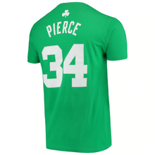 Load image into Gallery viewer, Men&#39;s Mitchell &amp; Ness Paul Pierce Kelly Green Boston Celtics Hardwood Classics Player Name &amp; Number T-Shirt