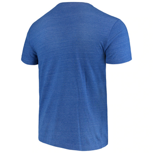 Men's Mitchell & Ness Heathered Blue Detroit Pistons Hardwood Classics Throwback Logo Tri-Blend T-Shirt