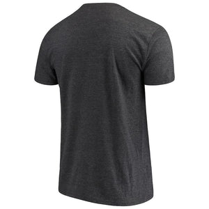 Men's Mitchell & Ness Heathered Black Houston Rockets Hardwood Classics Throwback Logo Tri-Blend T-Shirt
