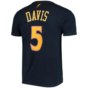 Men's Mitchell & Ness Baron Davis Navy Golden State Warriors Hardwood Classics Stitch Name & Number T-Shirt