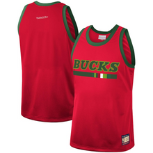 Load image into Gallery viewer, Men&#39;s Mitchell &amp; Ness Red Milwaukee Bucks Hardwood Classics Team Heritage Fashion Jersey