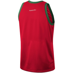 Men's Mitchell & Ness Red Milwaukee Bucks Hardwood Classics Team Heritage Fashion Jersey