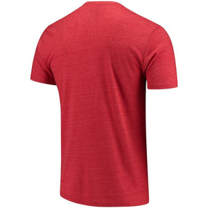 Men's Mitchell & Ness Heathered Red Chicago Bulls Hardwood Classics Throwback Logo Tri-Blend T-Shirt